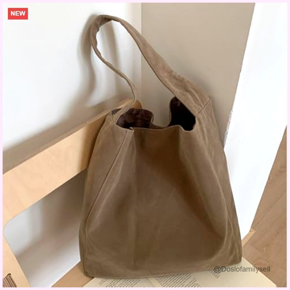 Large Capacity Slouchy Hobo Bag Retro Soft Leather Tote Shoulder Handbag - Picture 6 of 7